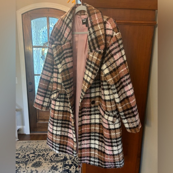 Anthropologie Bernardo Plaid Double Breasted Coat - Picture 2 of 12